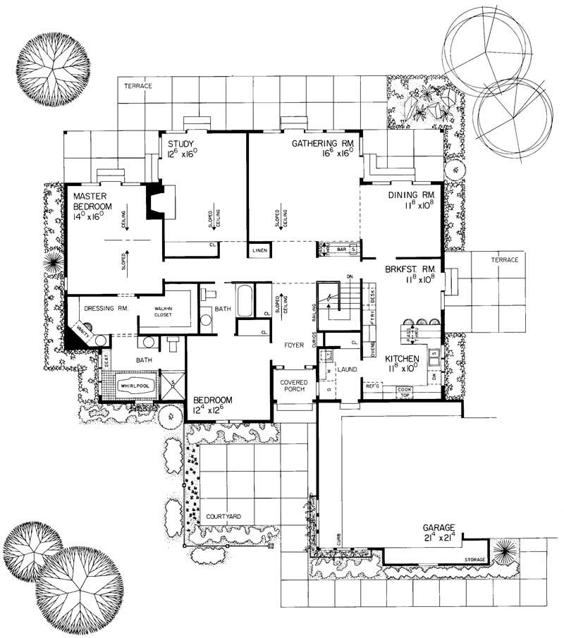 Floor Plan First Story of Country Plan #137-1341