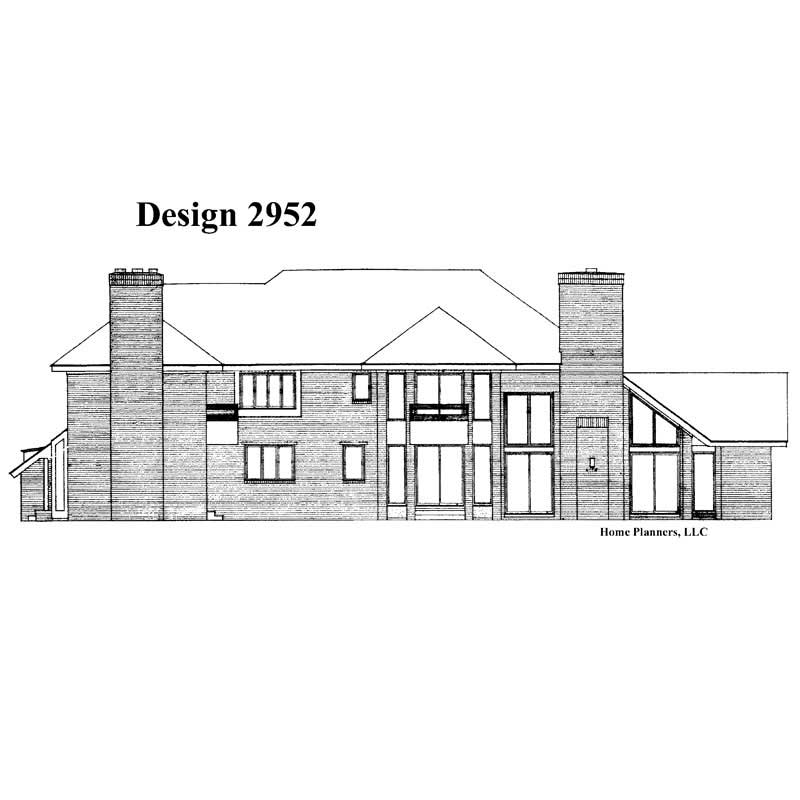Home Plan Rear Elevation of this 4-Bedroom,5092 Sq Ft Plan -137-1348