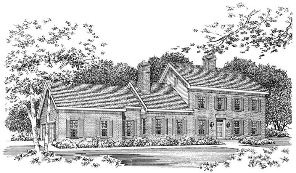 Colonial home (ThePlanCollection: Plan #137-1350)