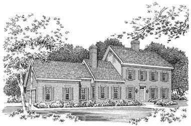 4-Bedroom, 3690 Sq Ft Colonial House Plan - 137-1350 - Front Exterior