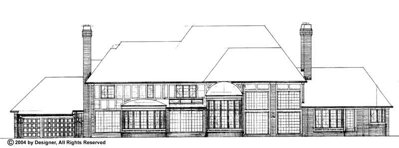 Home Plan Rear Elevation of this 5-Bedroom,6628 Sq Ft Plan -137-1351