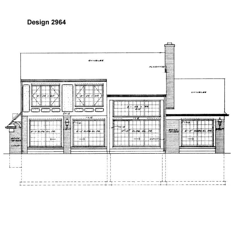 Home Plan Rear Elevation of this 3-Bedroom,2062 Sq Ft Plan -137-1352