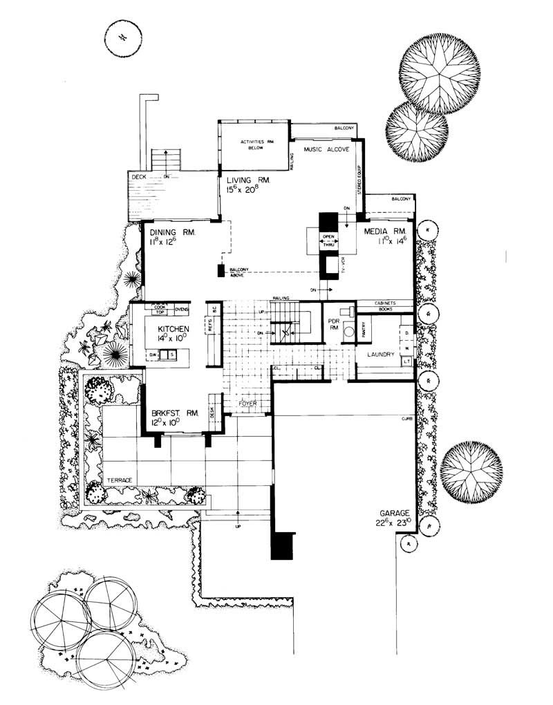 Floor Plan First Story of Contemporary Plan #137-1356