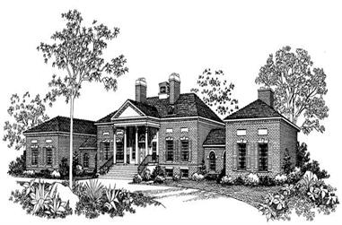 4-Bedroom, 5083 Sq Ft Luxury Manor House Plan - 137-1358 - Front Exterior
