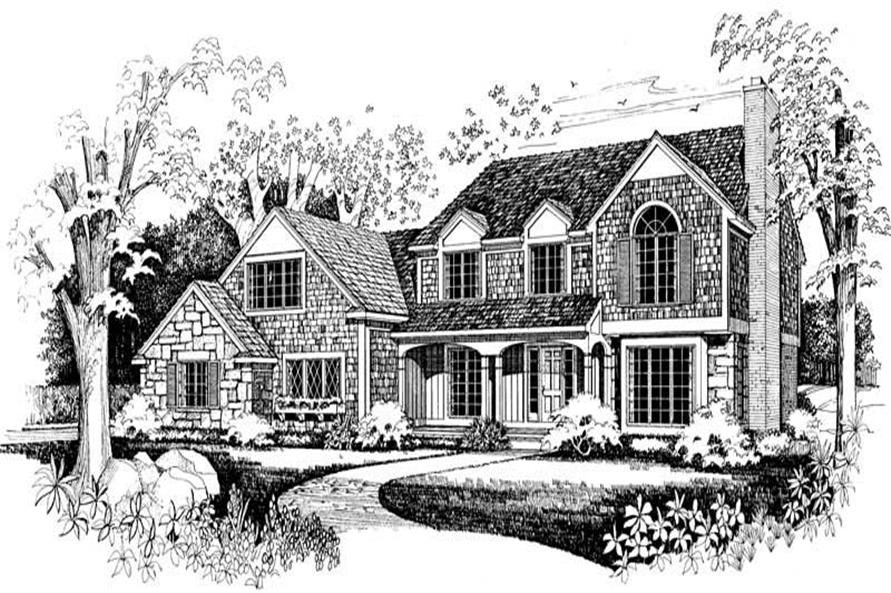 4-Bedroom, 3076 Sq Ft Colonial House Plan - 137-1368 - Front Exterior