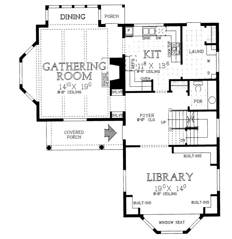 Floor Plan First Story of Country Plan #137-1369
