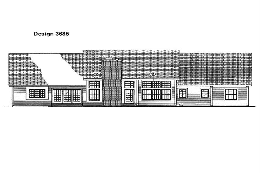 Home Plan Rear Elevation of this 4-Bedroom,2415 Sq Ft Plan -137-1372