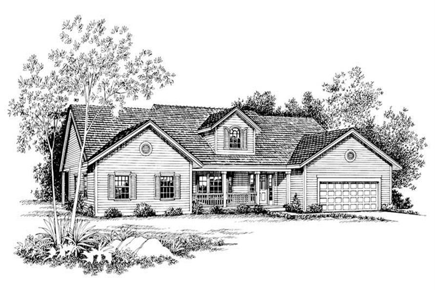 Home Plan Front Elevation of this 4-Bedroom,2415 Sq Ft Plan -137-1372