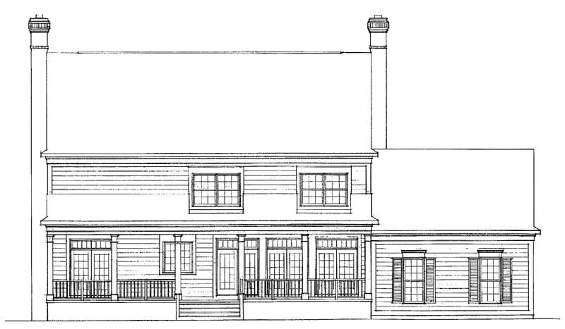 Home Plan Rear Elevation of this 4-Bedroom,3441 Sq Ft Plan -137-1383