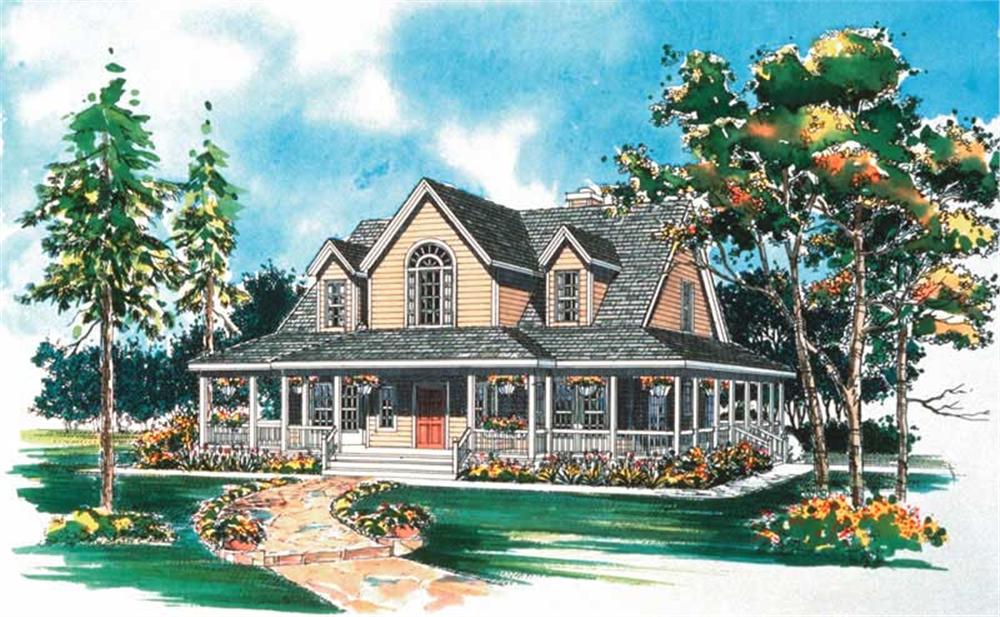 Front elevation of Country home (ThePlanCollection: House Plan #137-1386)