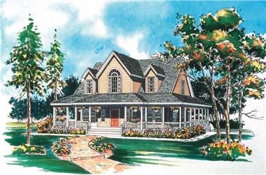 3-Bedroom, 1771 Sq Ft Country Home Plan - 137-1386 - Main Exterior