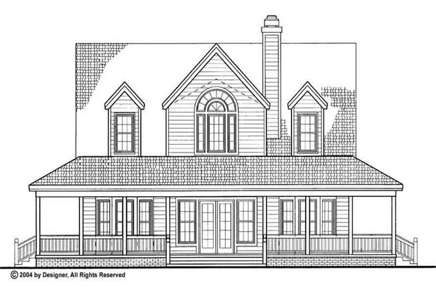 Home Plan Rear Elevation of this 3-Bedroom,1771 Sq Ft Plan -137-1386