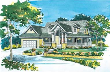 3-Bedroom, 1937 Sq Ft Country Home Plan - 137-1387 - Main Exterior