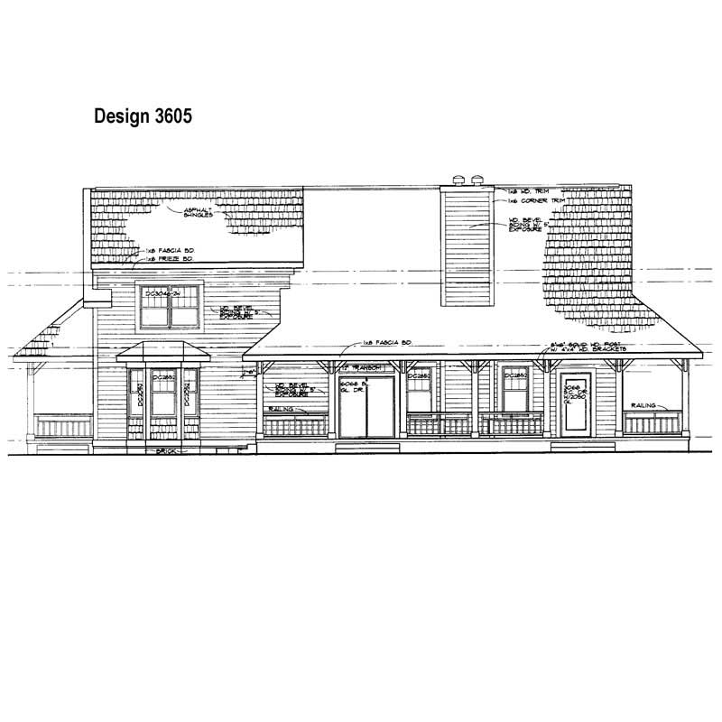 Home Plan Rear Elevation of this 4-Bedroom,2522 Sq Ft Plan -137-1389