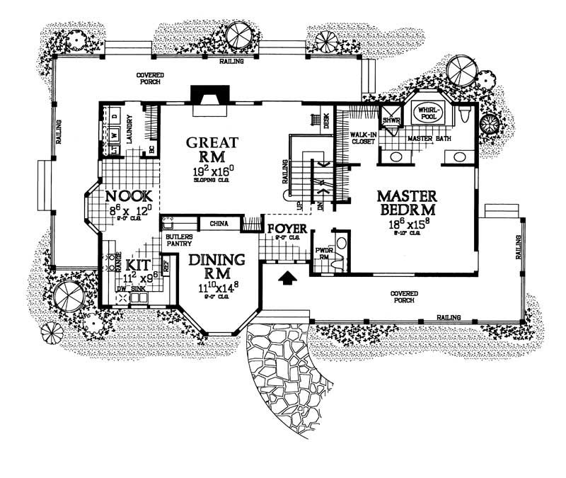 Floor Plan First Story of Country Plan #137-1389
