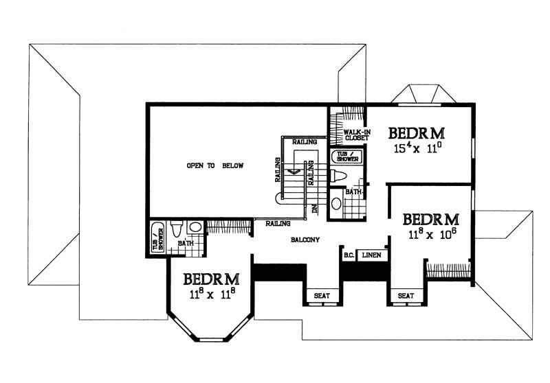 Floor Plan Second Story of Country Plan #137-1389
