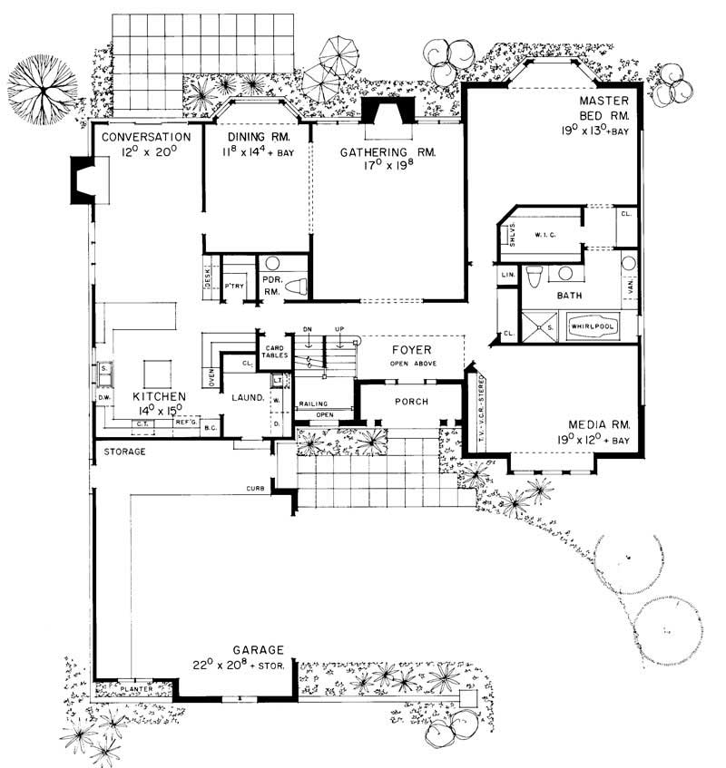 Floor Plan First Story of Contemporary Plan #137-1393