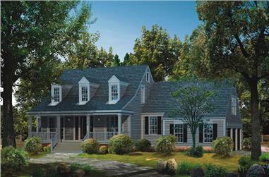 3-Bedroom, 2221 Sq Ft Colonial Home Plan - 137-1396 - Main Exterior