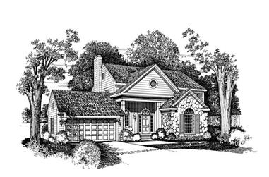 3-Bedroom, 2041 Sq Ft Colonial House Plan - 137-1398 - Front Exterior