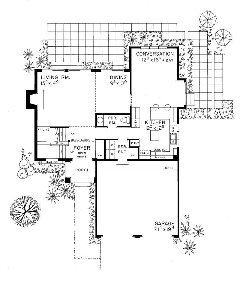 Floor Plan First Story of Mediterranean Plan #137-1399