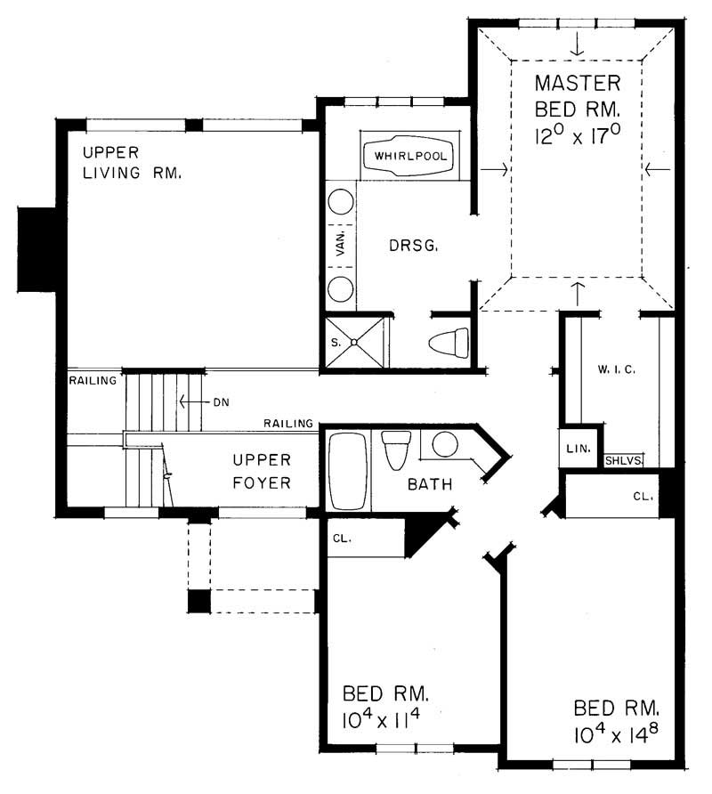 Floor Plan Second Story of Mediterranean Plan #137-1399