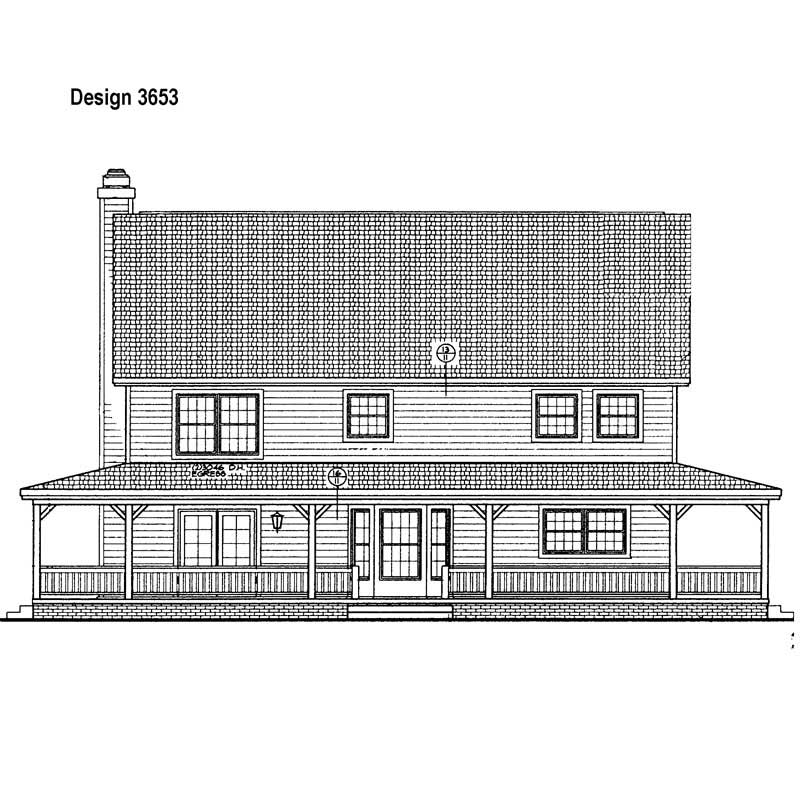 Home Plan Rear Elevation of this 4-Bedroom,2407 Sq Ft Plan -137-1403
