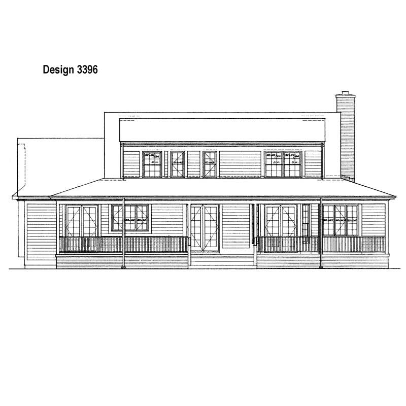 Home Plan Rear Elevation of this 3-Bedroom,2776 Sq Ft Plan -137-1413