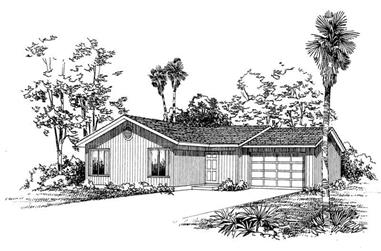 3-Bedroom, 1200 Sq Ft Ranch House Plan - 137-1415 - Front Exterior