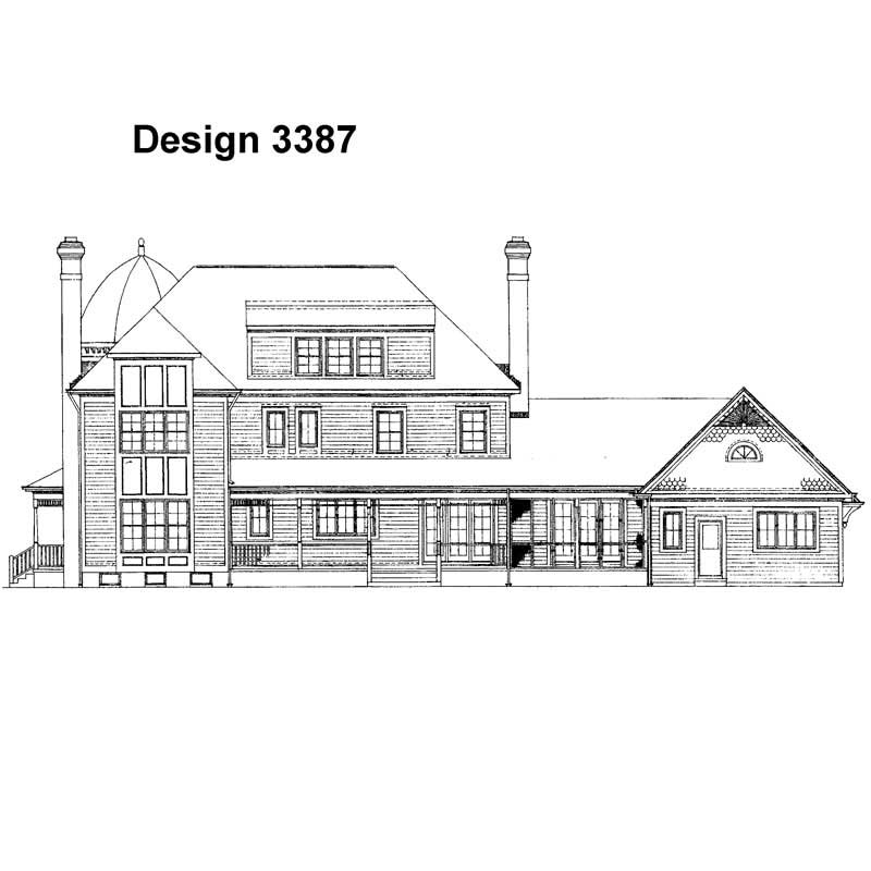 Home Plan Rear Elevation of this 4-Bedroom,4812 Sq Ft Plan -137-1416