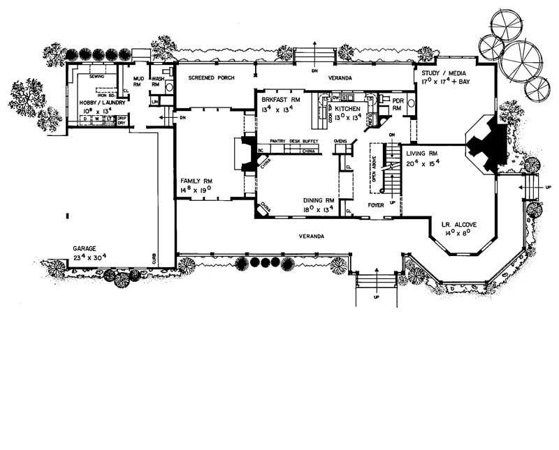 Floor Plan First Story of Victorian Plan #137-1416