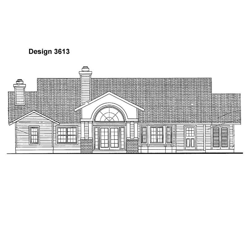 Home Plan Rear Elevation of this 3-Bedroom,2407 Sq Ft Plan -137-1426