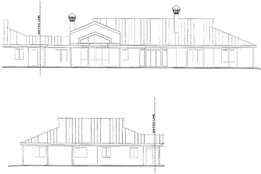 Home Plan Rear Elevation of this 5-Bedroom,5024 Sq Ft Plan -137-1428