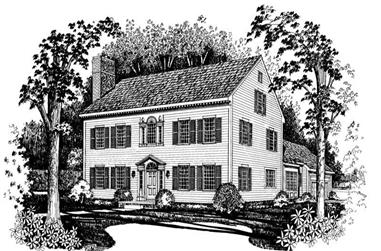 3-Bedroom, 3782 Sq Ft Colonial Home Plan - 137-1430 - Main Exterior