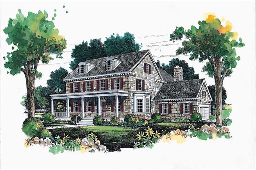 3-Bedroom, 4126 Sq Ft Country House Plan - 137-1431 - Front Exterior