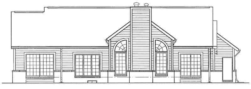 Home Plan Rear Elevation of this 3-Bedroom,2098 Sq Ft Plan -137-1433