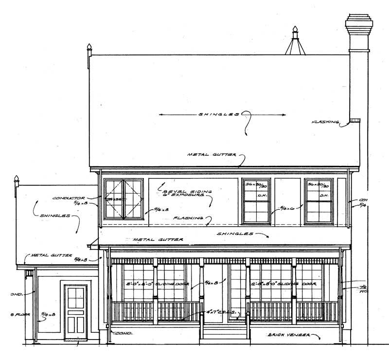 Home Plan Rear Elevation of this 4-Bedroom,2739 Sq Ft Plan -137-1439