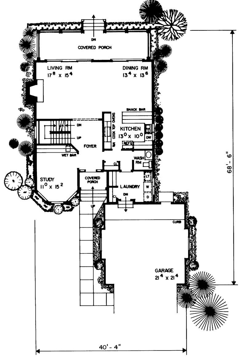 Floor Plan First Story of European Plan #137-1439