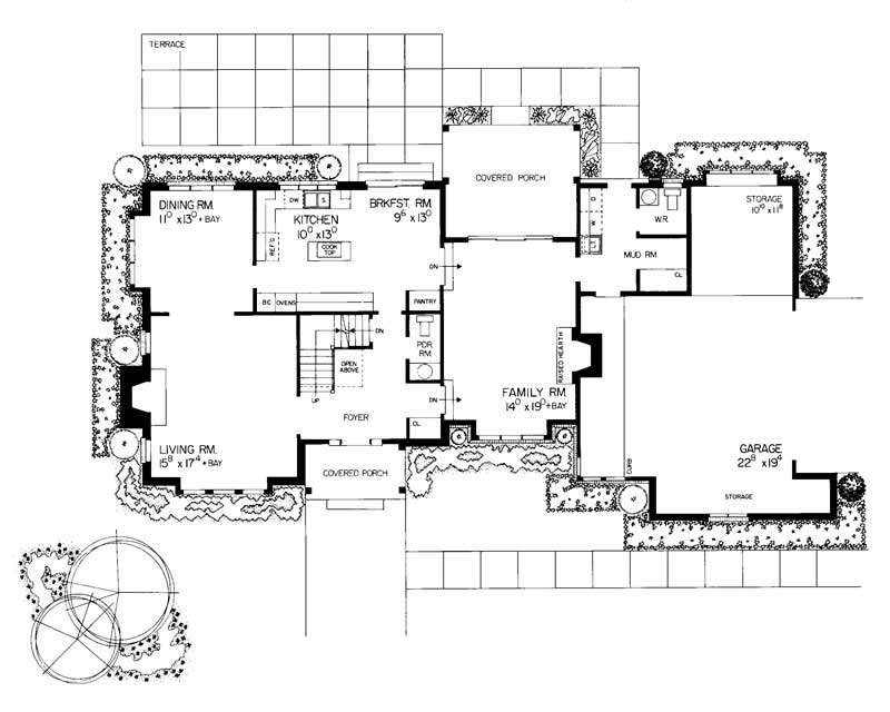 Floor Plan First Story of European Plan #137-1442