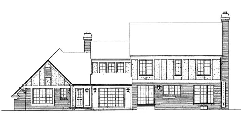 Home Plan Rear Elevation of this 4-Bedroom,2617 Sq Ft Plan -137-1442