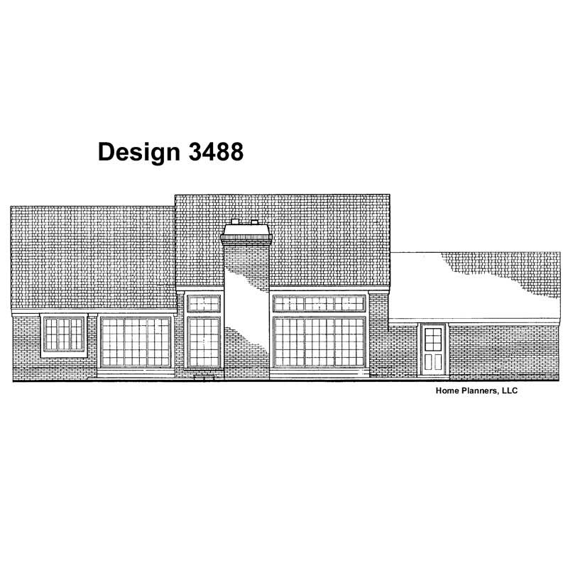 Home Plan Rear Elevation of this 3-Bedroom,1944 Sq Ft Plan -137-1443