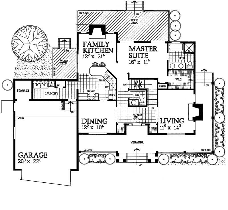 Floor Plan First Story of Country Plan #137-1449