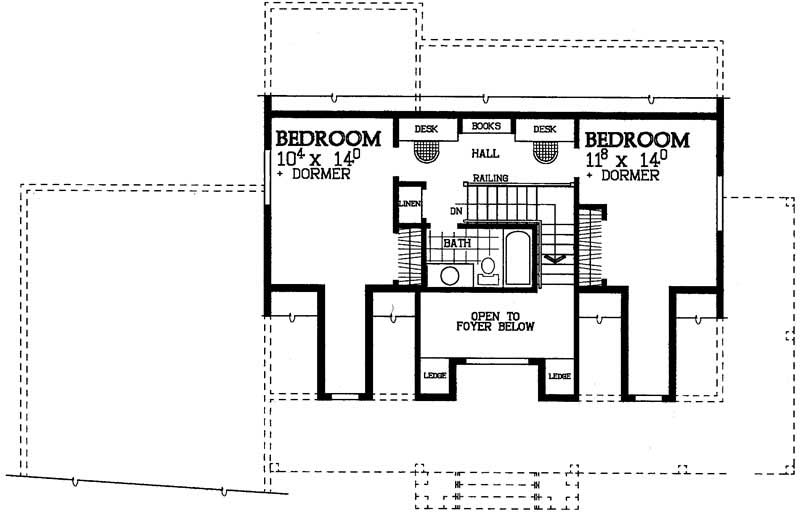 Floor Plan Second Story of Country Plan #137-1449
