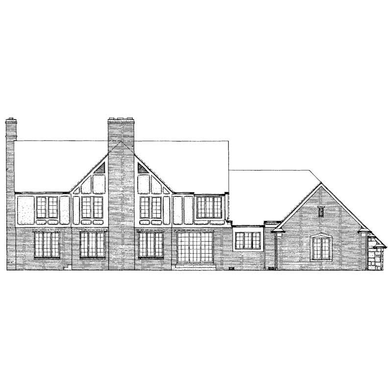 Home Plan Rear Elevation of this 4-Bedroom,4496 Sq Ft Plan -137-1451
