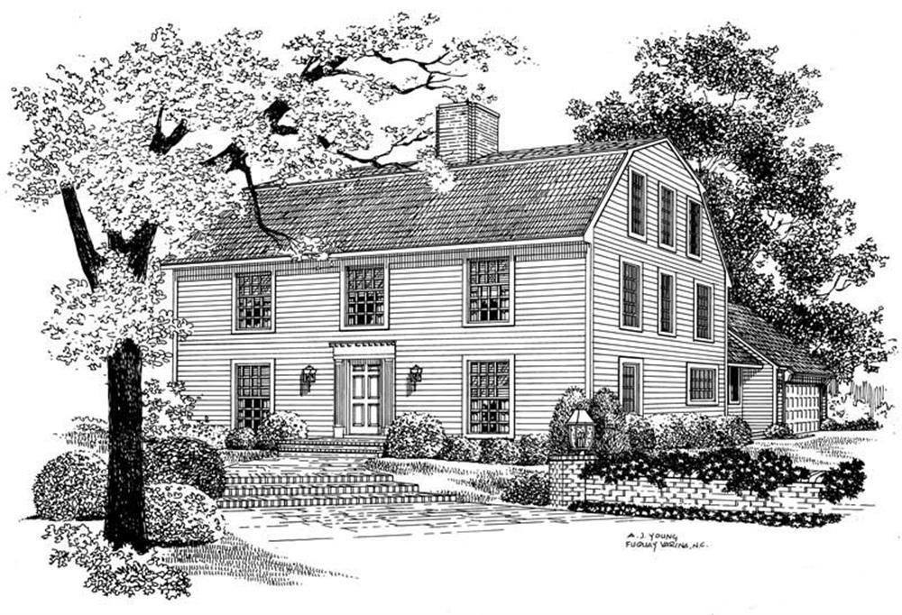 Colonial home (ThePlanCollection: Plan #137-1452)
