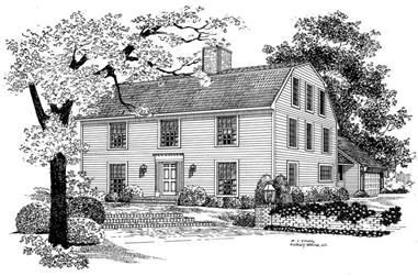 4-Bedroom, 3465 Sq Ft Colonial Home Plan - 137-1452 - Main Exterior