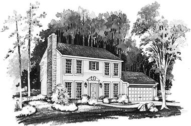 4-Bedroom, 1860 Sq Ft Colonial Home Plan - 137-1454 - Main Exterior
