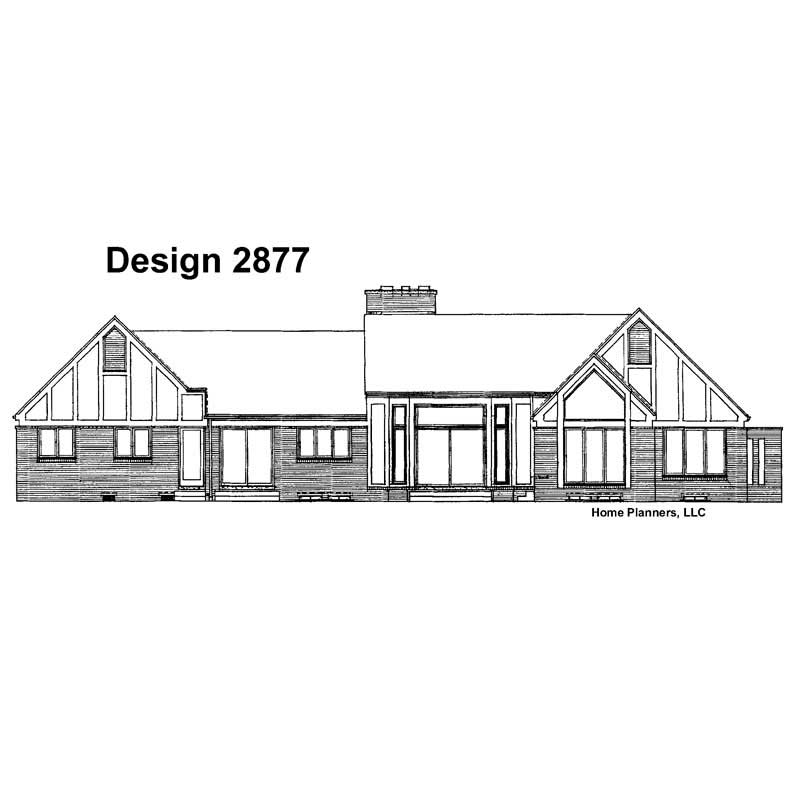 Home Plan Rear Elevation of this 3-Bedroom,2612 Sq Ft Plan -137-1455