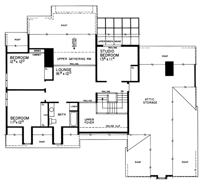 Floor Plan Second Story of Country Plan #137-1457