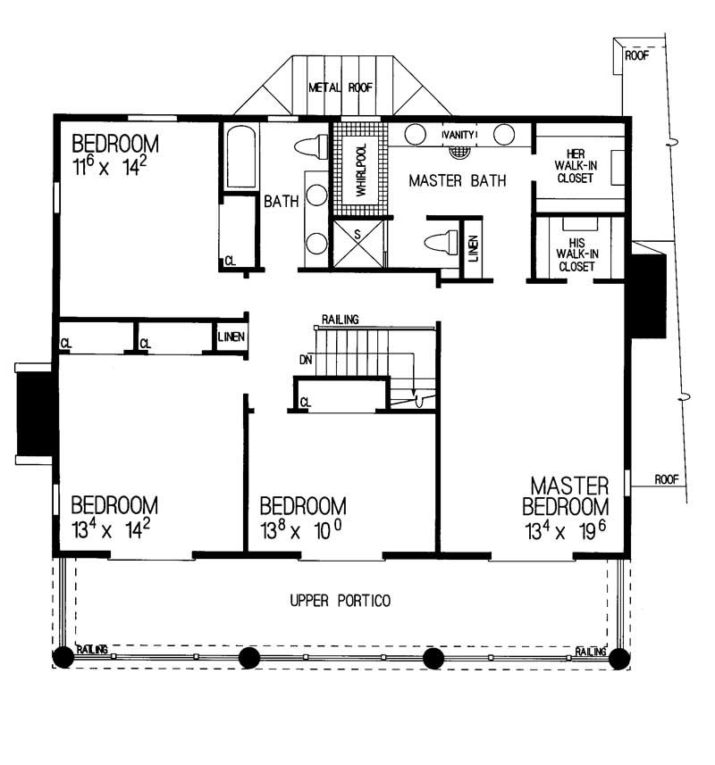 Floor Plan First Story of Colonial Plan #137-1459