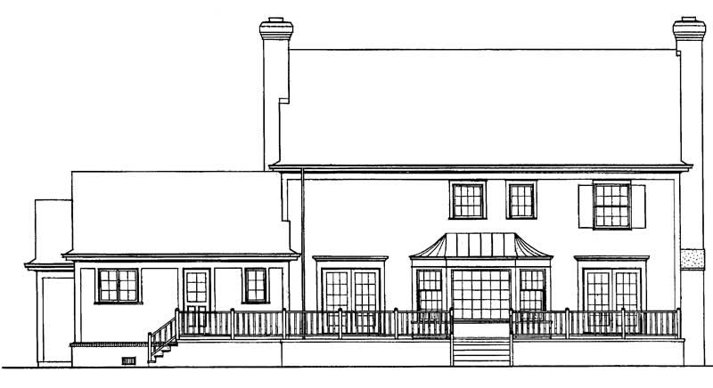 Home Plan Rear Elevation of this 4-Bedroom,2928 Sq Ft Plan -137-1459